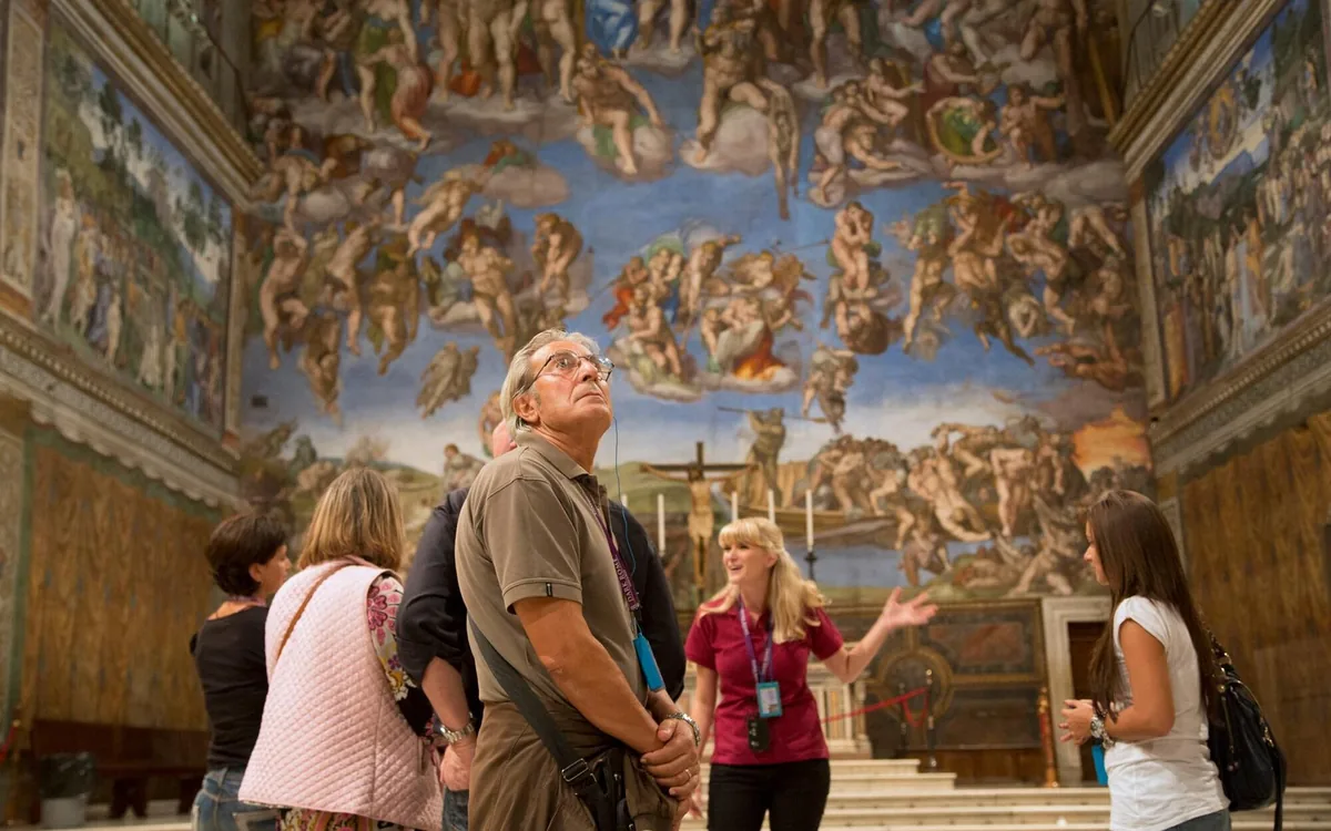 Il soffitto affrescato della Cappella Sistina nei Musei Vaticani