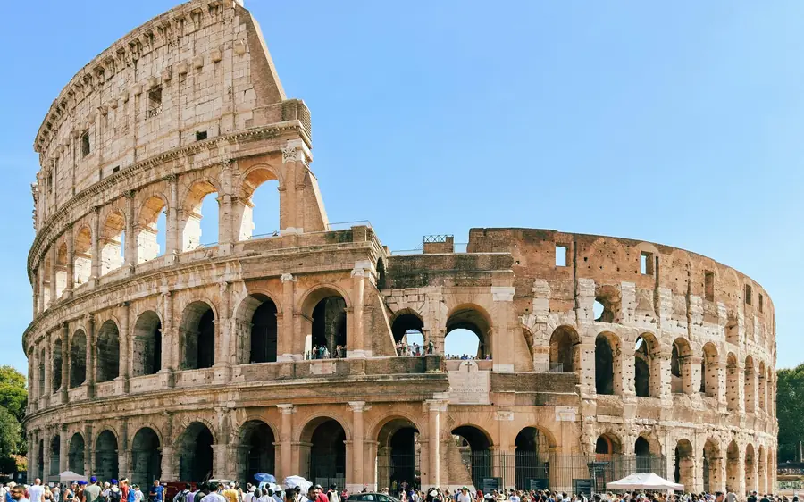 Die Ruinen des Palatine Hill über dem Roman Forum